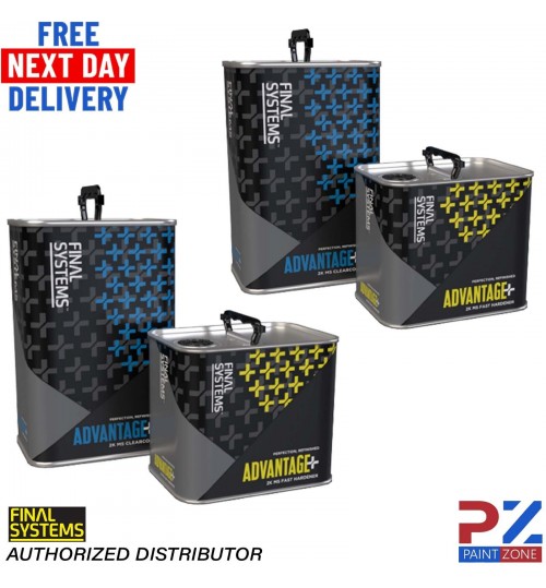 2X FINAL SYSTEMS ADVANTAGE+ 2K MS CLEAR COAT LACQUER KIT 7.5L - MS FAST HARDENER